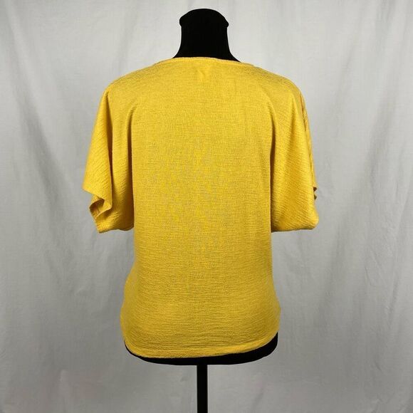 Harper Heritage Yellow Textured Twist Front Crop Top - Women’s S - Picture 2 of 7